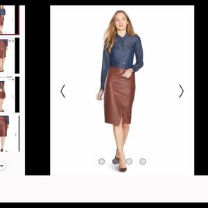 White House Black Market Leather Pencil Skirt